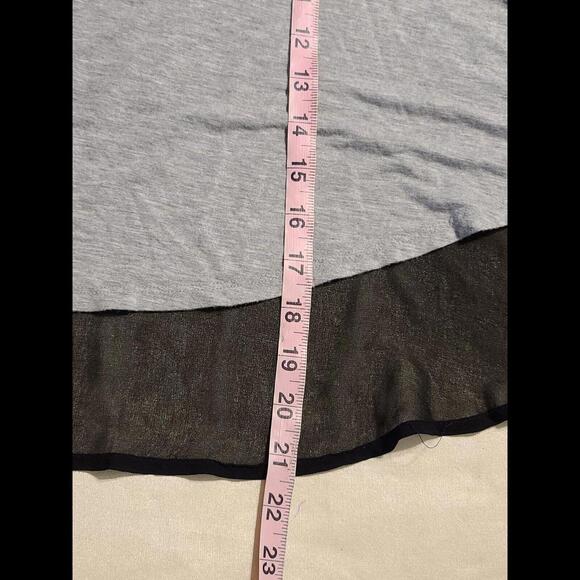 Ella Moss Gray & Black Layered Hem Split Back Crochet Top Girls Size 12 - Picture 5 of 6